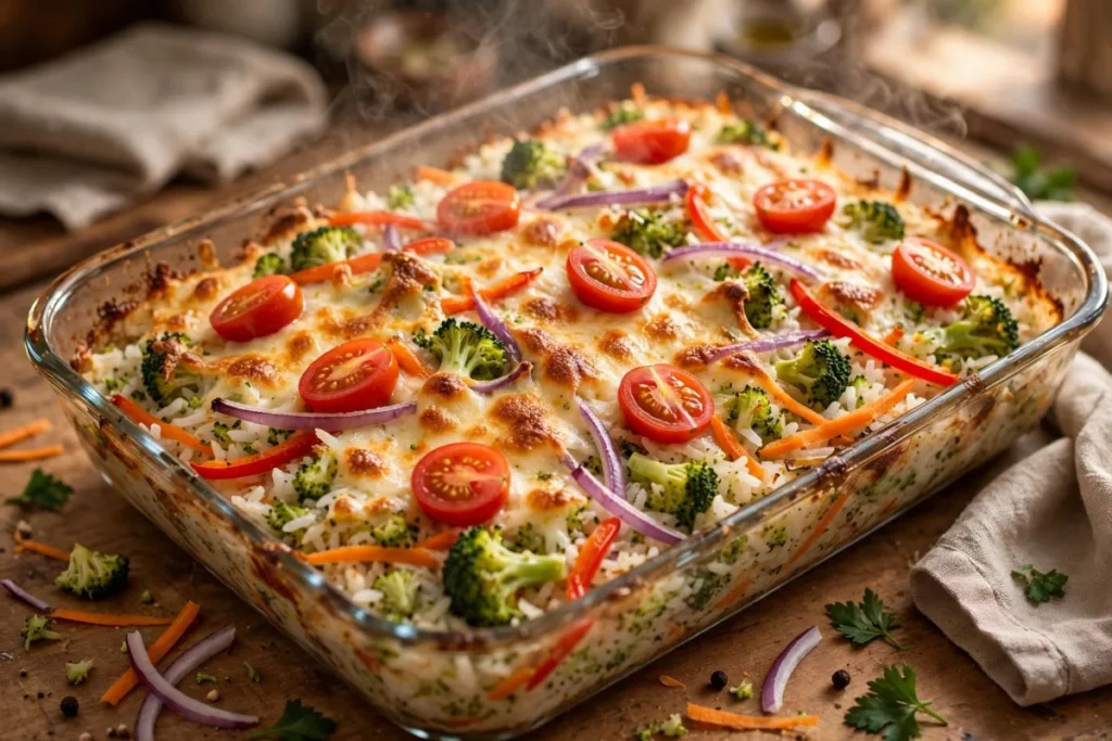 Arroz com Brócolis Assado