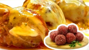 Almondega ao molho com queijo rapido e facil