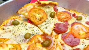 Pizza de liquidificador massa de Frango sem farinha