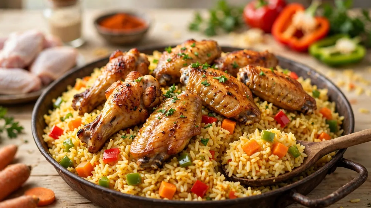 Arroz com Asinhas de Frango