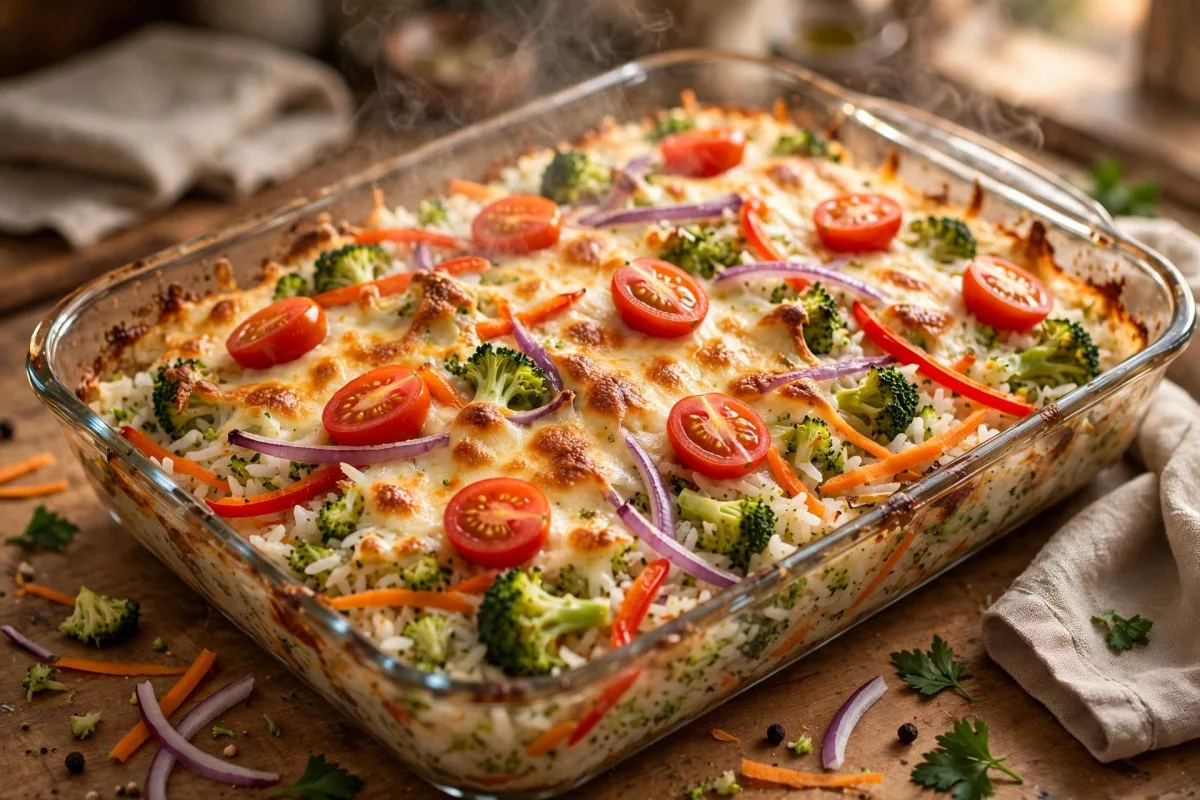 Arroz com Brócolis Assado