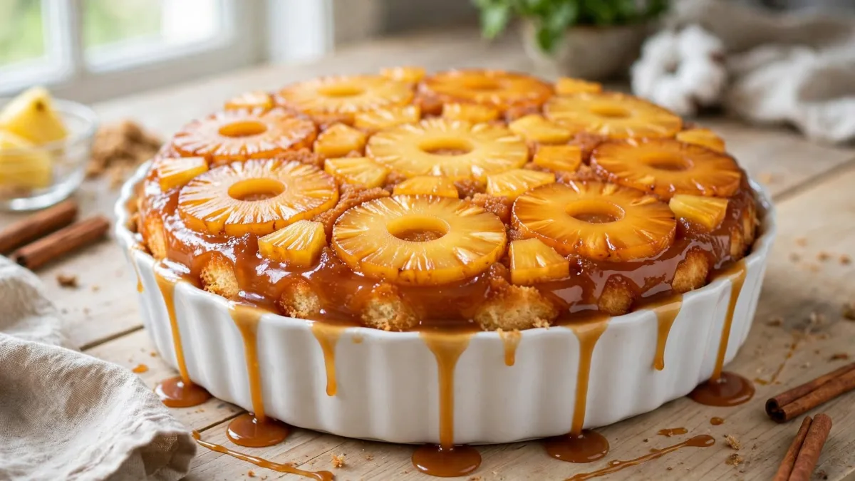 Bolo de Abacaxi com Caramelo