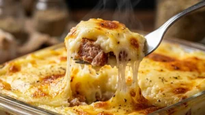 Escondidinho de linguiça com purê de batata