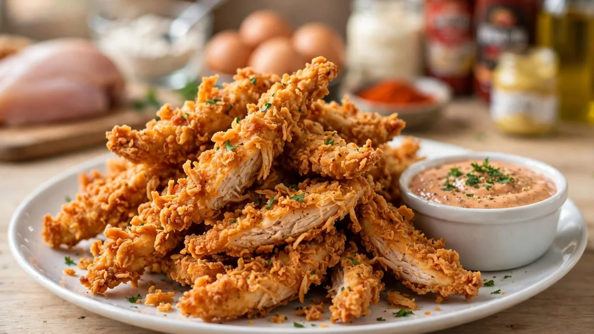 Iscas de Frango Crocantes com Molho Especial