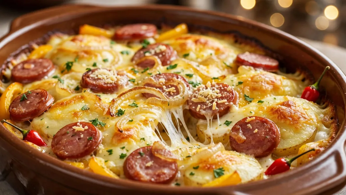 Linguiça no Forno Gratinada