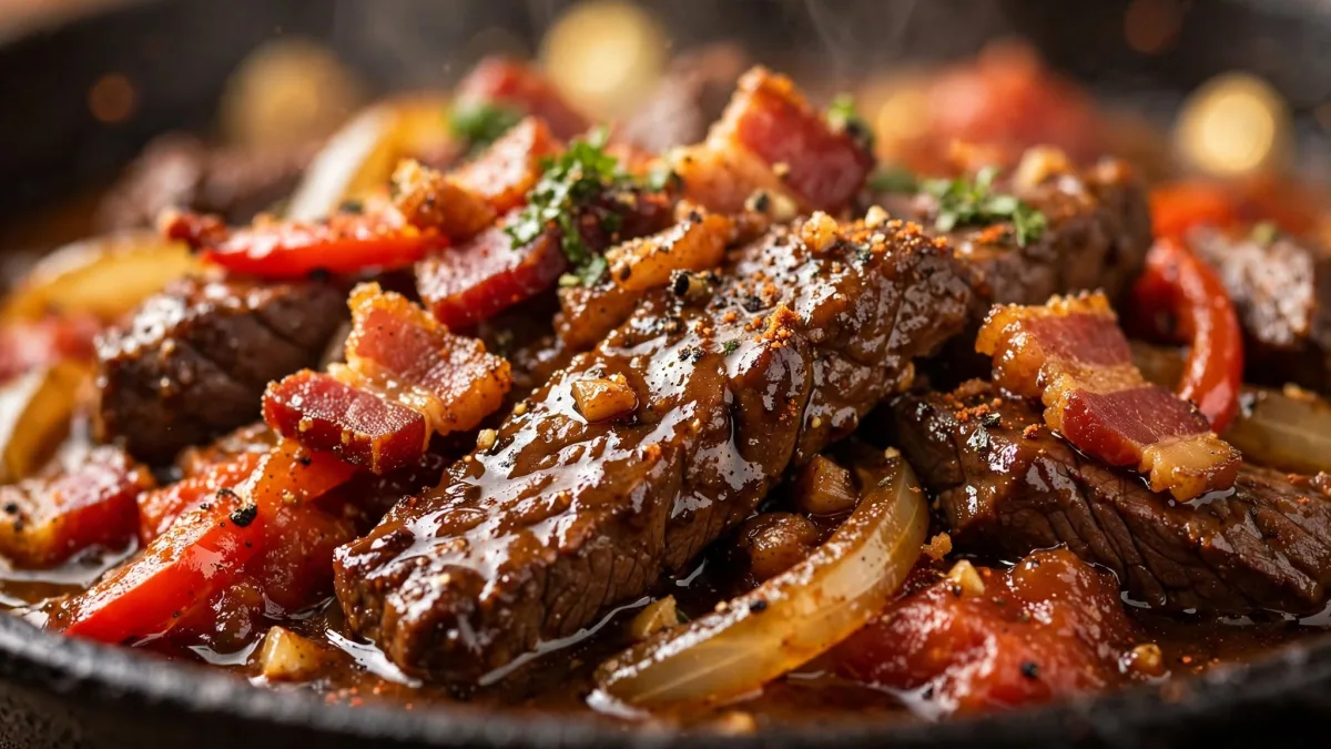 Refogado de Carne com Bacon