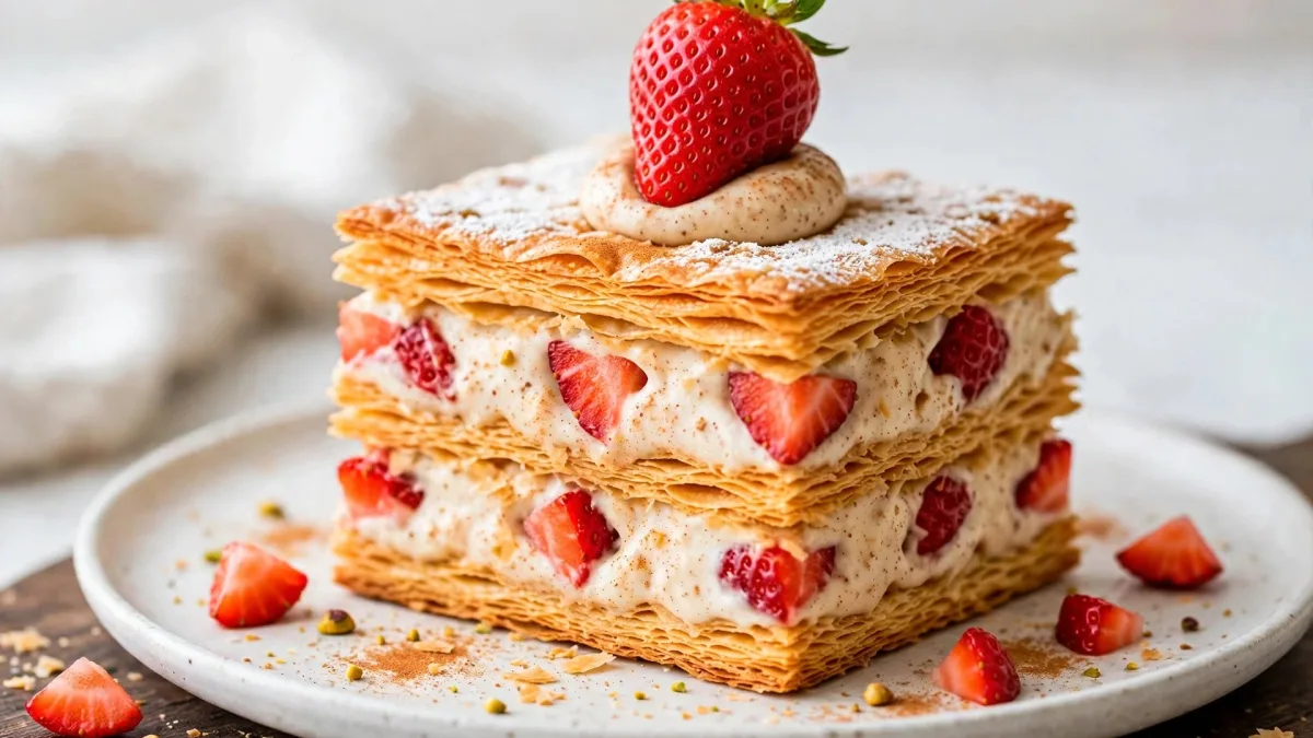 Torta de Morango com Massa Folhada