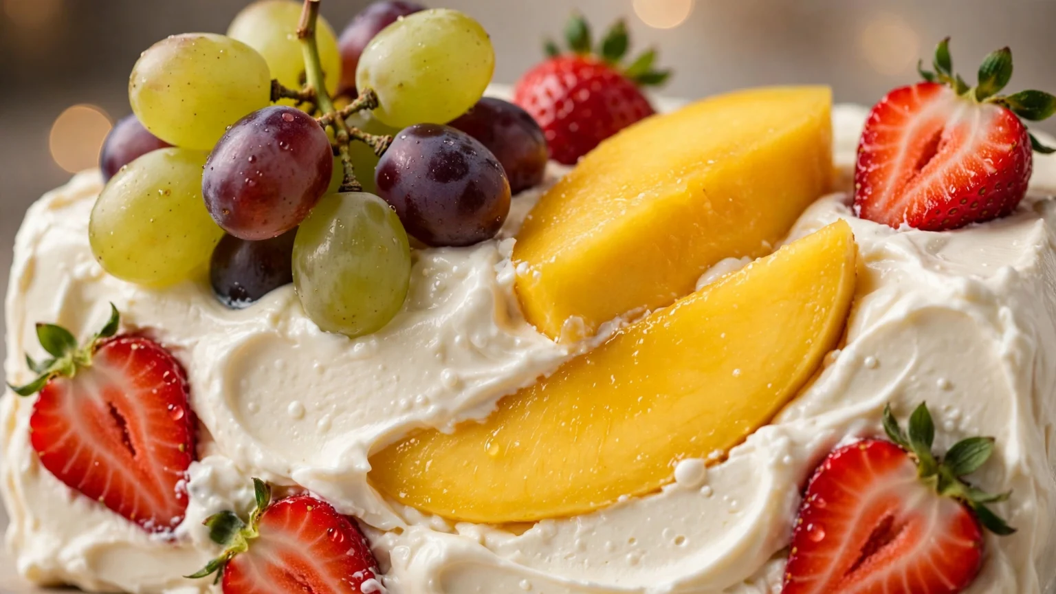 Terrine de Frutas com Cream Cheese: Uma sobremesa fresca, elegante e colorida que combina camadas de frutas selecionadas com a cremosidade do cream cheese.